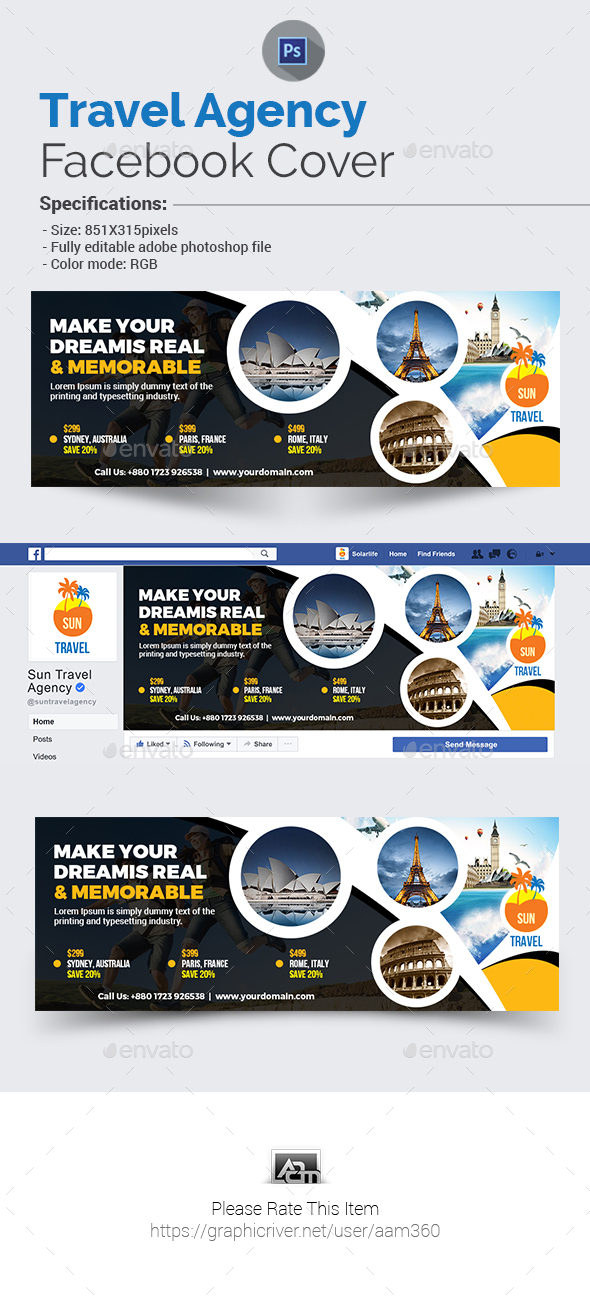 Travel Agency Facebook Cover By Aam360 GraphicRiver   Image Preview 